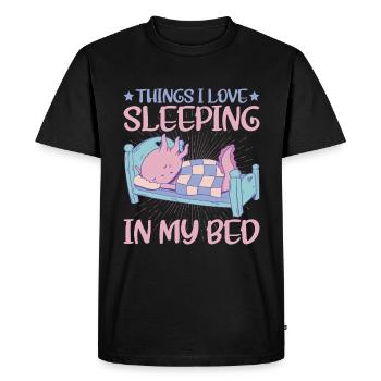 Les choses que j’aime, dormir dans mon lit 5 - T-shirt Premium bio Homme - noir - Devant - Nico (187cm)