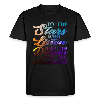 The Stars Who Listen The Dreams That Are Answered4 - Men's Premium Organic T-Shirt - black - Front - Nico (187cm)