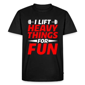 Je soulève des choses lourdes pour le plaisir 8 - T-shirt Premium bio Homme - noir - Devant - Nico (187cm)