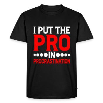 Je mets le pro dans la procrastination 13 - T-shirt Premium bio Homme - noir - Devant - Nico (187cm)