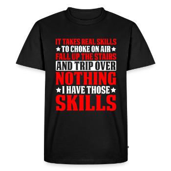 It Takes Real Skills To Choke On Air 9 - Men's Premium Organic T-Shirt - black - Front - Nico (187cm)