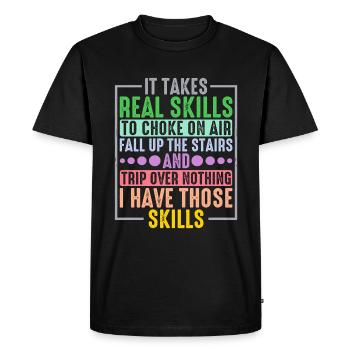 It Takes Real Skills To Choke On Air 8 - Men's Premium Organic T-Shirt - black - Front - Nico (187cm)