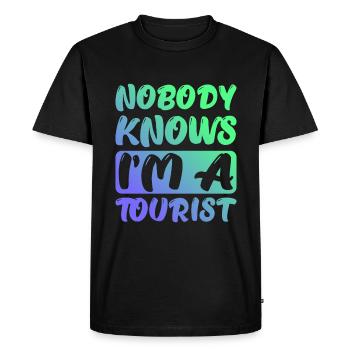 Nobody Knows I'm A Tourist 4 - Men's Premium Organic T-Shirt - black - Front - Nico (187cm)