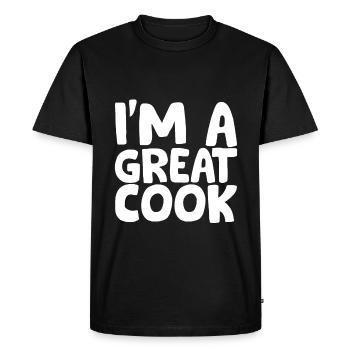 Je suis un grand cuisinier - T-shirt Premium bio Homme - noir - Devant - Nico (187cm)