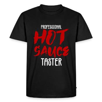 Bouton de sauce piquante professionnelle 2 - T-shirt Premium bio Homme - noir - Devant - Nico (187cm)