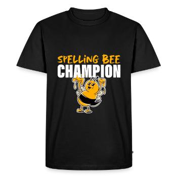 Orthographe Bee Champ 4 - T-shirt Premium bio Homme - noir - Devant - Nico (187cm)