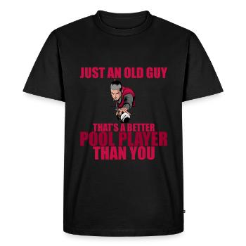 Un vieil homme qui est un meilleur joueur de billard que toi 2 - T-shirt Premium bio Homme - noir - Devant - Nico (187cm)