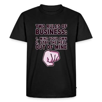 Deux règles d’affaires, occupez-vous des vôtres 4 - T-shirt Premium bio Homme - noir - Devant - Nico (187cm)