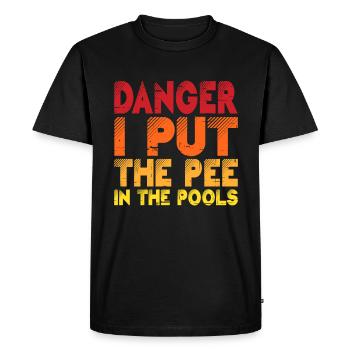 Danger J’ai mis le dans les piscines 2 - T-shirt Premium bio Homme - noir - Devant - Nico (187cm)