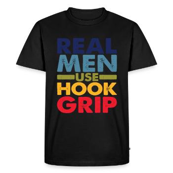 Les vrais hommes utilisent la poignée à crochet - T-shirt Premium bio Homme - noir - Devant - Nico (187cm)