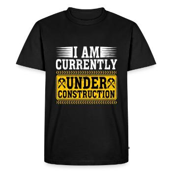 Je suis actuellement en construction 8 - T-shirt Premium bio Homme - noir - Devant - Nico (187cm)
