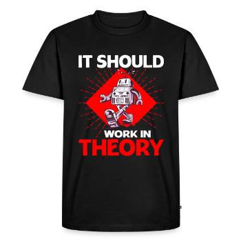 It Should Work In Theory 8 - Men's Premium Organic T-Shirt - black - Front - Nico (187cm)