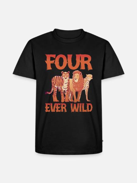 Four Ever Wild 44 - Männer Premium Bio T-Shirt - Schwarz