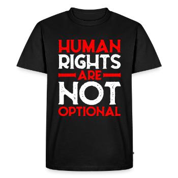 Human Rights Are Not Optional 9 - Men's Premium Organic T-Shirt - black - Front - Nico (187cm)