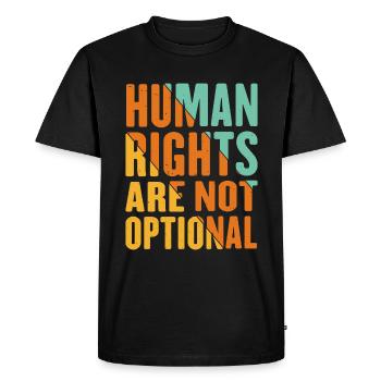 Human Rights Are Not Optional 10 - Men's Premium Organic T-Shirt - black - Front - Nico (187cm)
