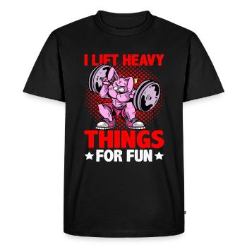 Je soulève des choses lourdes pour le plaisir 13 - T-shirt Premium bio Homme - noir - Devant - Nico (187cm)