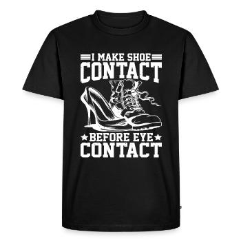 J’établis un contact avec les chaussures avant le contact visuel 5 - T-shirt Premium bio Homme - noir - Devant - Nico (187cm)