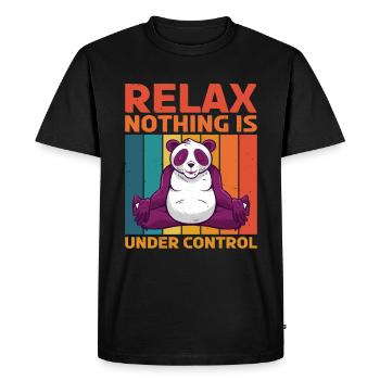Relax, Nothing Is Under Control 20 - Men's Premium Organic T-Shirt - black - Front - Nico (187cm)