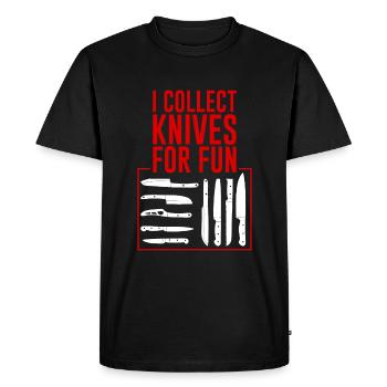 I Collect Knives For Fun 4 - Men's Premium Organic T-Shirt - black - Front - Nico (187cm)
