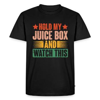 Tenez ma boîte de jus et regardez ce 6 - T-shirt Premium bio Homme - noir - Devant - Nico (187cm)