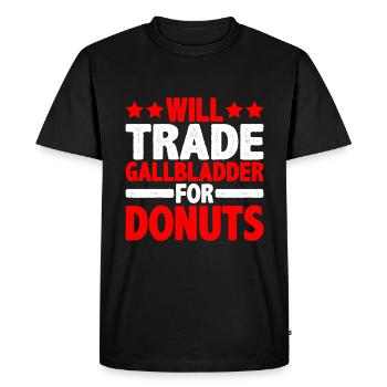 Échangera la vésicule biliaire contre des beignets 2 - T-shirt Premium bio Homme - noir - Devant - Nico (187cm)