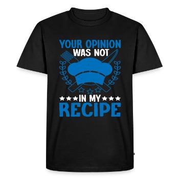 Votre avis n’était pas dans ma recette 5 - T-shirt Premium bio Homme - noir - Devant - Nico (187cm)