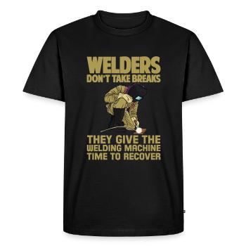 Welders Don't Take Breaks 2 - Men's Premium Organic T-Shirt - black - Front - Nico (187cm)