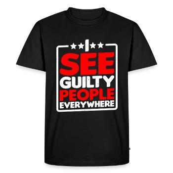 Je vois des coupables partout - T-shirt Premium bio Homme - noir - Devant - Nico (187cm)