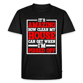 It's Amazing How Clean My House Can Get - Men's Premium Organic T-Shirt - black - Front - Nico (187cm)