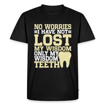 Je n’ai pas perdu ma sagesse seulement mes dents de sagesse - T-shirt Premium bio Homme - noir - Devant - Nico (187cm)