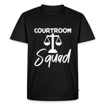 Salle d’audience Escouade 4 - T-shirt Premium bio Homme - noir - Devant - Nico (187cm)