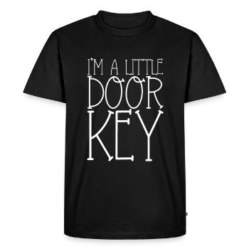 Je suis une petite clé de porte - T-shirt Premium bio Homme - noir - Devant - Nico (187cm)