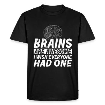 Les cerveaux sont géniaux, j’aimerais que tout le monde en ait un 6 - T-shirt Premium bio Homme - noir - Devant - Nico (187cm)