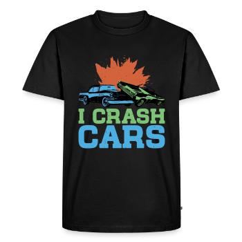I Crash Cars 6 - Men's Premium Organic T-Shirt - black - Front - Nico (187cm)