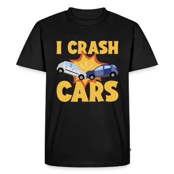 I Crash Cars 5 - Men's Premium Organic T-Shirt - black - Front - Nico (187cm)