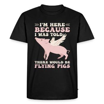 On m’a dit qu’il y aurait des cochons volants 9 - T-shirt Premium bio Homme - noir - Devant - Nico (187cm)