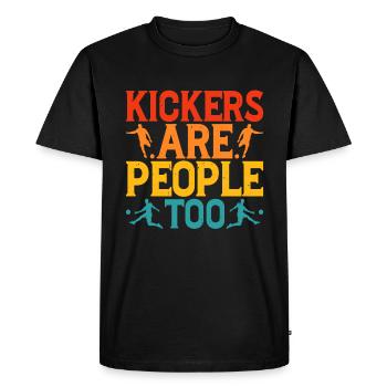 Kickers Are People Too 32 - Men's Premium Organic T-Shirt - black - Front - Nico (187cm)
