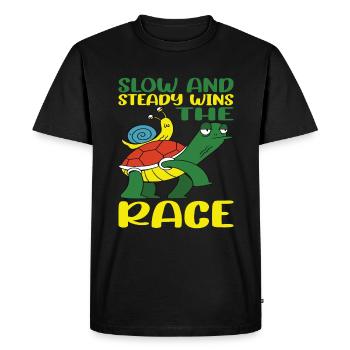 Slow And Steady Wins The Race 4 - Men's Premium Organic T-Shirt - black - Front - Nico (187cm)