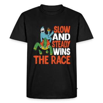 Slow And Steady Wins The Race 5 - Men's Premium Organic T-Shirt - black - Front - Nico (187cm)