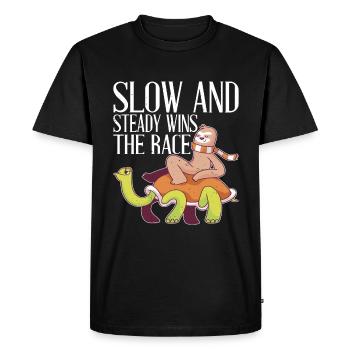 Slow And Steady Wins The Race 6 - Men's Premium Organic T-Shirt - black - Front - Nico (187cm)