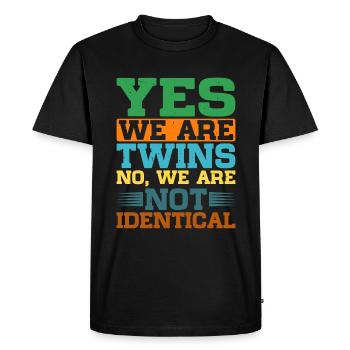 Oui, nous sommes jumeaux, non, nous ne sommes pas identiques 5 - T-shirt Premium bio Homme - noir - Devant - Nico (187cm)