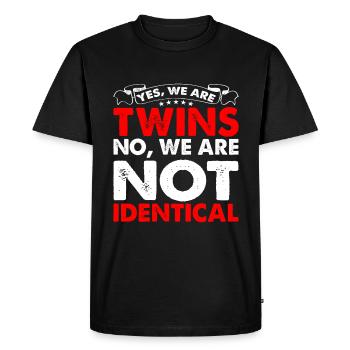 Oui, nous sommes jumeaux, non, nous ne sommes pas identiques 6 - T-shirt Premium bio Homme - noir - Devant - Nico (187cm)