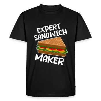 Expert Sandwich Maker 2 - Men's Premium Organic T-Shirt - black - Front - Nico (187cm)