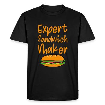 Expert Sandwich Maker 4 - Men's Premium Organic T-Shirt - black - Front - Nico (187cm)