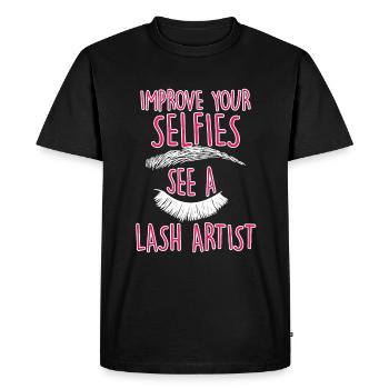 Améliorez vos selfies Voir un artiste des cils 4 - T-shirt Premium bio Homme - noir - Devant - Nico (187cm)