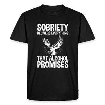 Sobriety Delivers Everything Alcohol Promises 2 - Men's Premium Organic T-Shirt - black - Front - Nico (187cm)