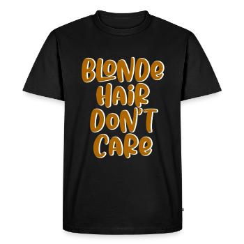 Blonde Hair Don't Care - Men's Premium Organic T-Shirt - black - Front - Nico (187cm)