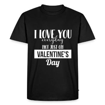 Je t’aime tous les jours, pas seulement le jour de la Saint-Valentin - T-shirt Premium bio Homme - noir - Devant - Nico (187cm)