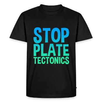 Tectonique des plaques d’arrêt - T-shirt Premium bio Homme - noir - Devant - Nico (187cm)