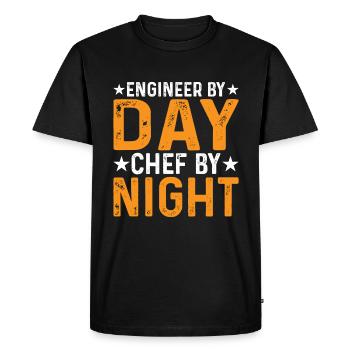 Ingénieur le jour, Chef le soir 10 - T-shirt Premium bio Homme - noir - Devant - Nico (187cm)